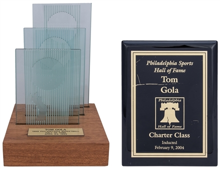 Lot of (2) 1989/2004 Tom Gola Philadelphia Hall Of Fame Awards (Gola LOA)